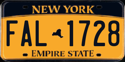 NY license plate FAL1728