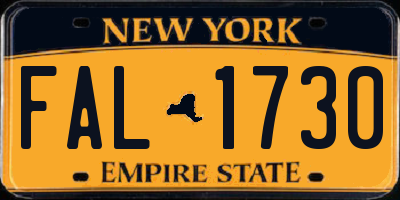 NY license plate FAL1730