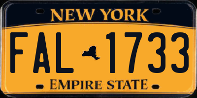 NY license plate FAL1733