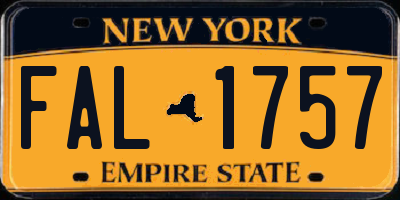 NY license plate FAL1757