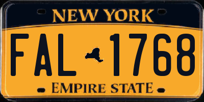 NY license plate FAL1768