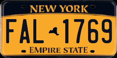 NY license plate FAL1769