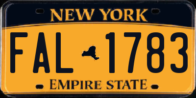 NY license plate FAL1783