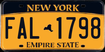NY license plate FAL1798