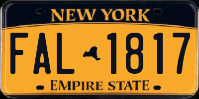 NY license plate FAL1817