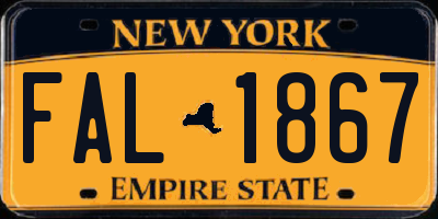 NY license plate FAL1867