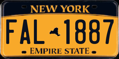 NY license plate FAL1887
