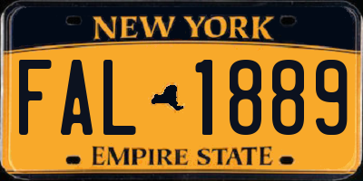 NY license plate FAL1889