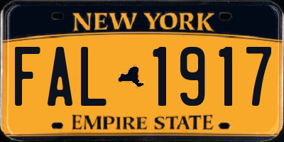 NY license plate FAL1917