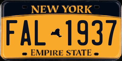 NY license plate FAL1937