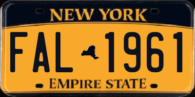 NY license plate FAL1961