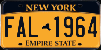 NY license plate FAL1964