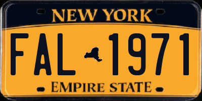 NY license plate FAL1971