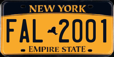 NY license plate FAL2001