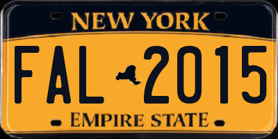 NY license plate FAL2015