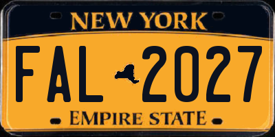 NY license plate FAL2027