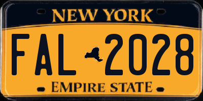 NY license plate FAL2028