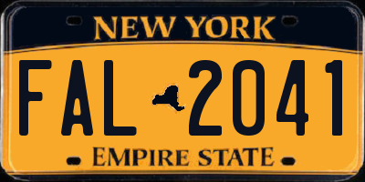 NY license plate FAL2041