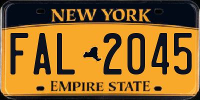 NY license plate FAL2045