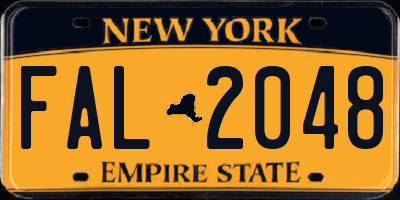 NY license plate FAL2048