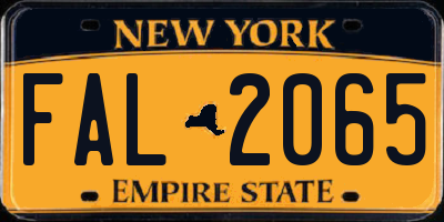 NY license plate FAL2065