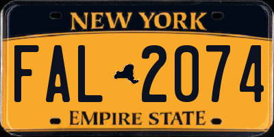 NY license plate FAL2074