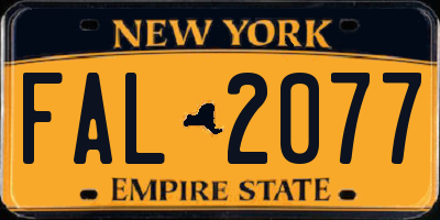 NY license plate FAL2077