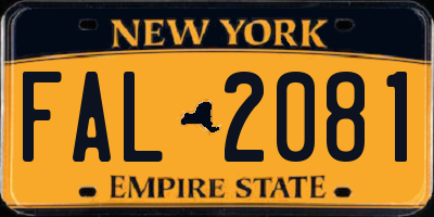 NY license plate FAL2081