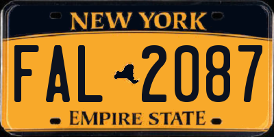 NY license plate FAL2087