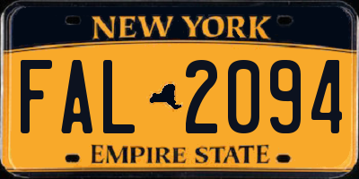 NY license plate FAL2094