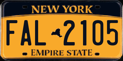 NY license plate FAL2105