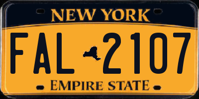 NY license plate FAL2107