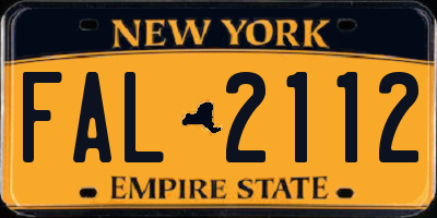 NY license plate FAL2112