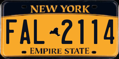 NY license plate FAL2114