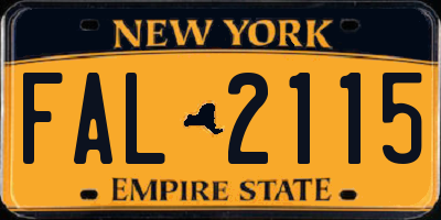 NY license plate FAL2115