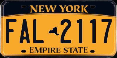 NY license plate FAL2117
