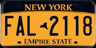 NY license plate FAL2118