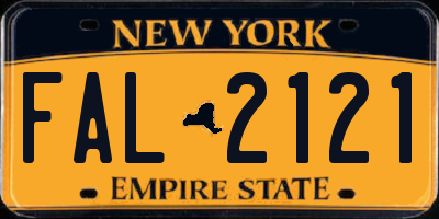 NY license plate FAL2121