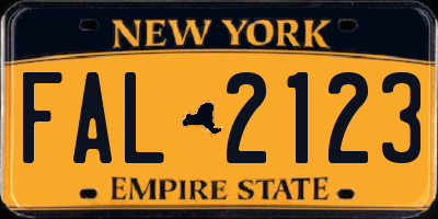 NY license plate FAL2123