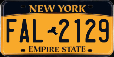 NY license plate FAL2129