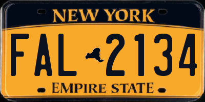 NY license plate FAL2134