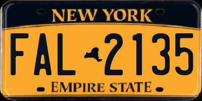 NY license plate FAL2135