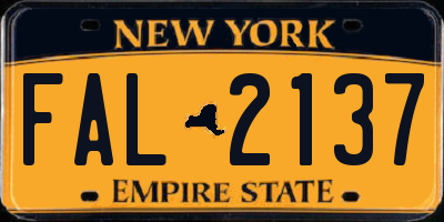 NY license plate FAL2137