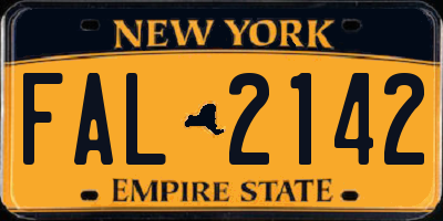 NY license plate FAL2142