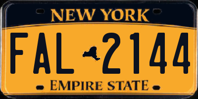 NY license plate FAL2144