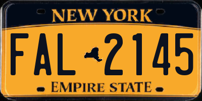 NY license plate FAL2145
