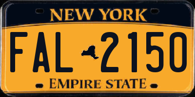 NY license plate FAL2150