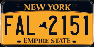 NY license plate FAL2151