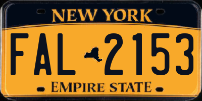 NY license plate FAL2153