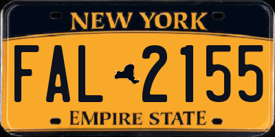 NY license plate FAL2155